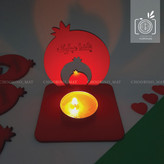 یلدا جاشمعی چوبی طرح انار یلدا مناسب هدیه و یادگاری به دانش آموزان به مناسبت شب یلدا